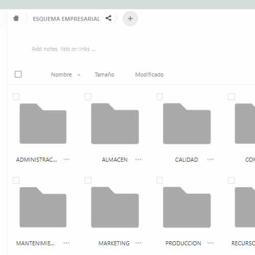 Carpetas en BitsCloud