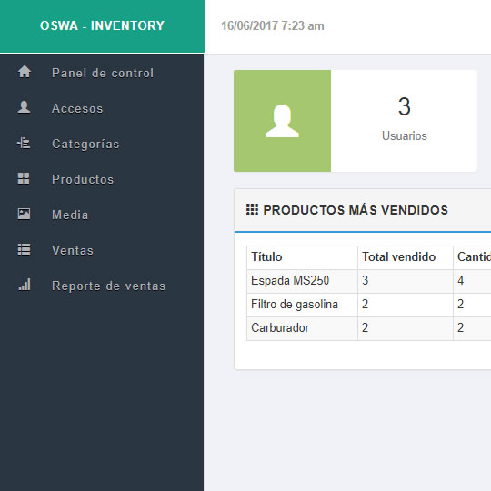 Sistema de gestión para tienda