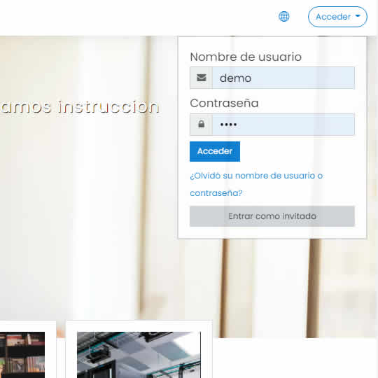 Login a nuestra plataforma demo